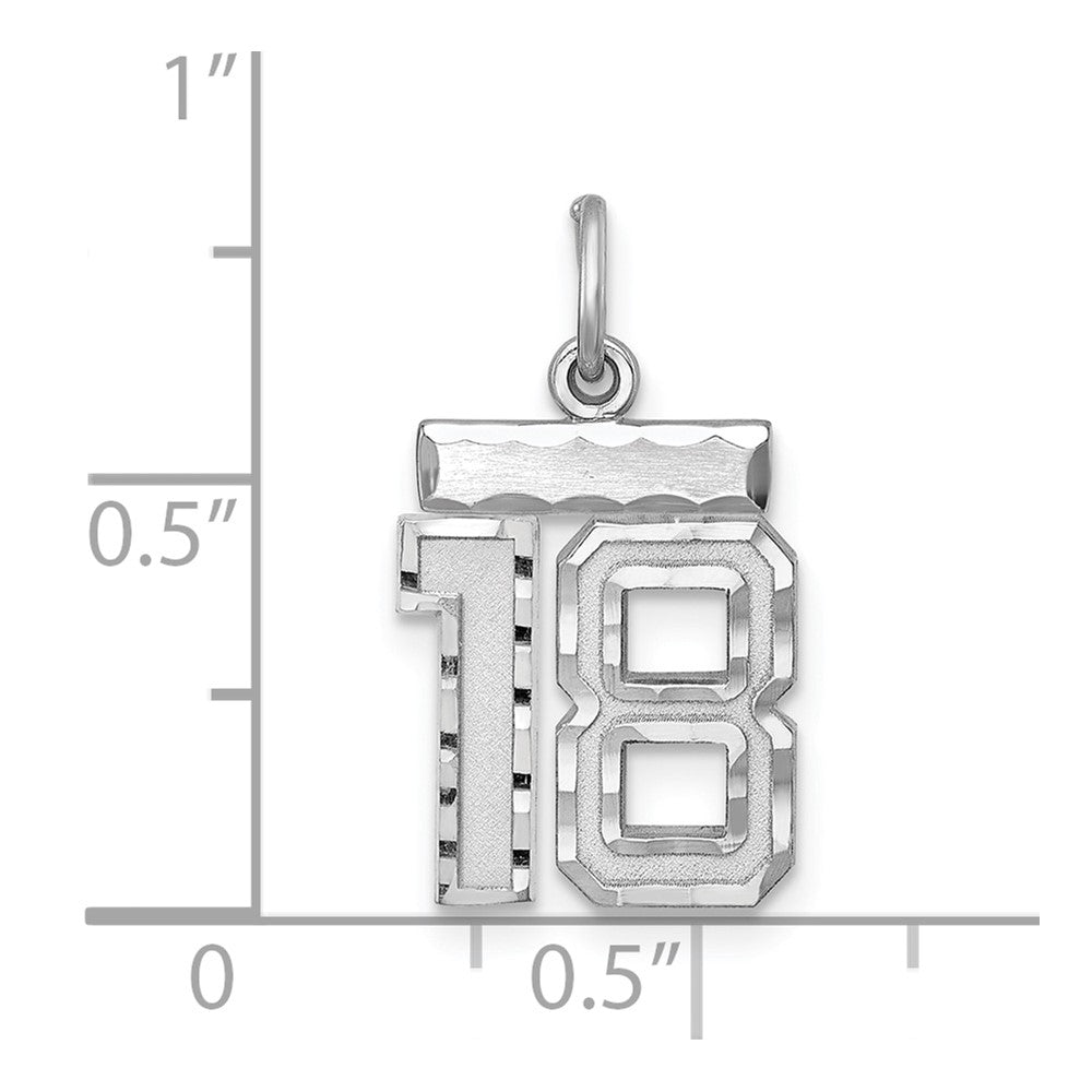 Sterlingsilber Rhodiniert Diamantiert #18 Charm