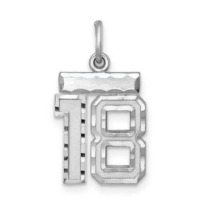Sterlingsilber Rhodiniert Diamantiert #18 Charm