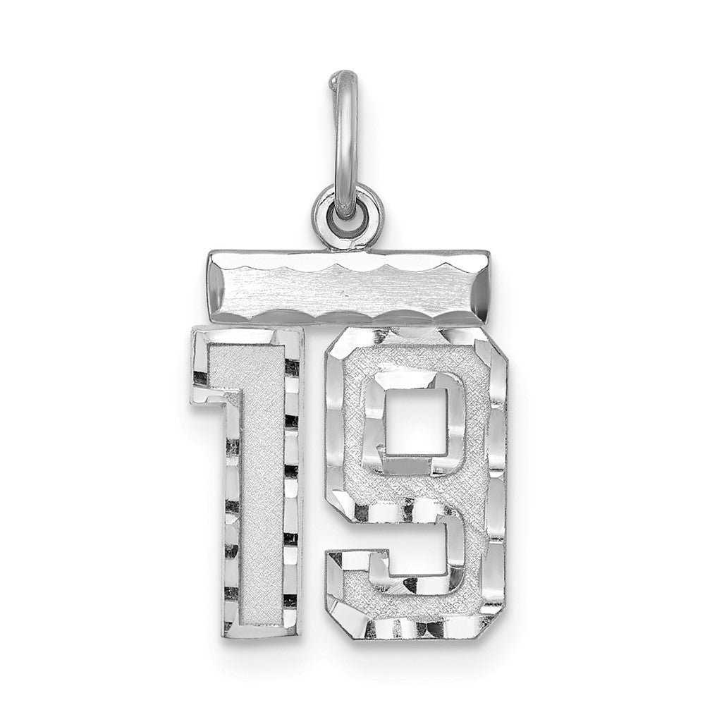 Sterlingsilber Rhodiniert Diamantiert #19 Charm