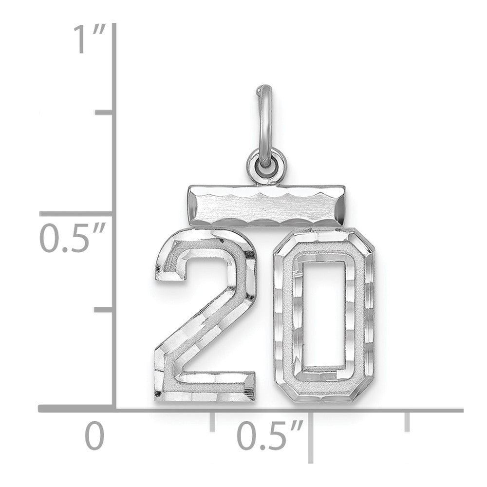 Sterlingsilber Rhodiniert Diamantiert #20 Charm