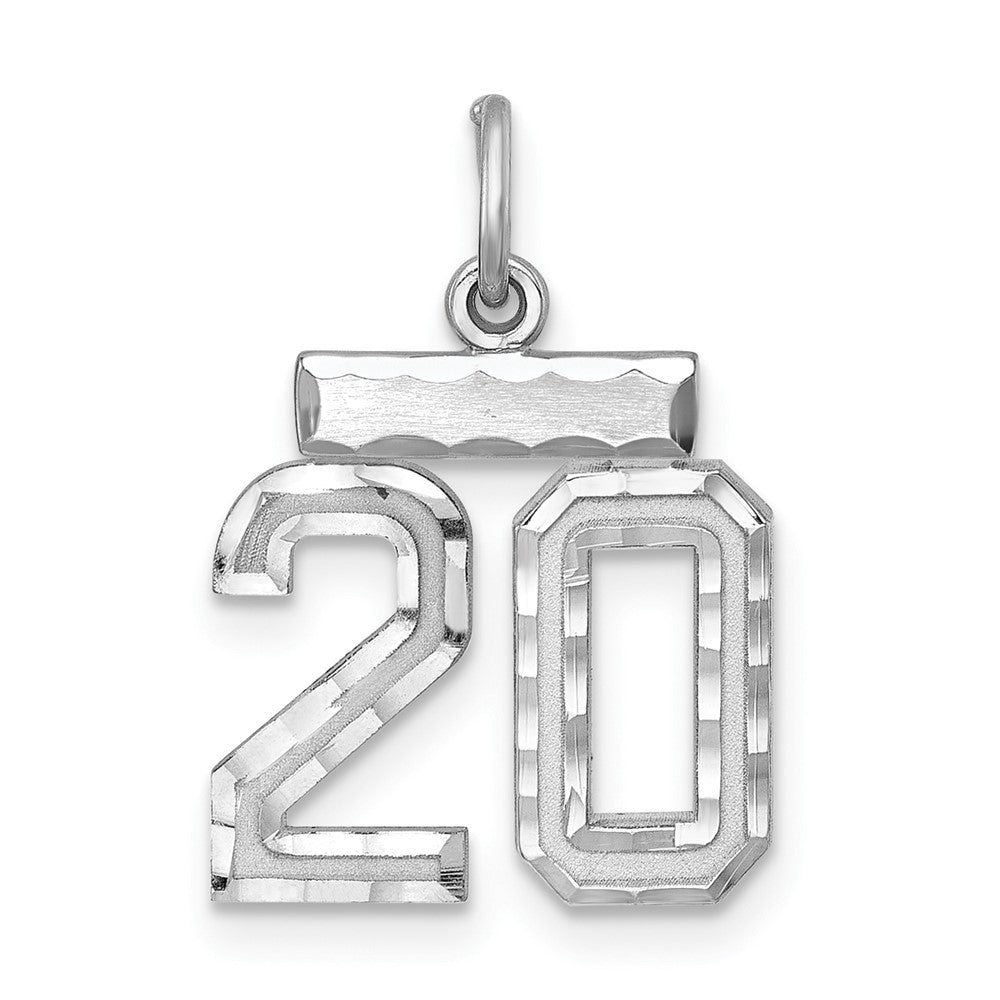 Sterlingsilber Rhodiniert Diamantiert #20 Charm
