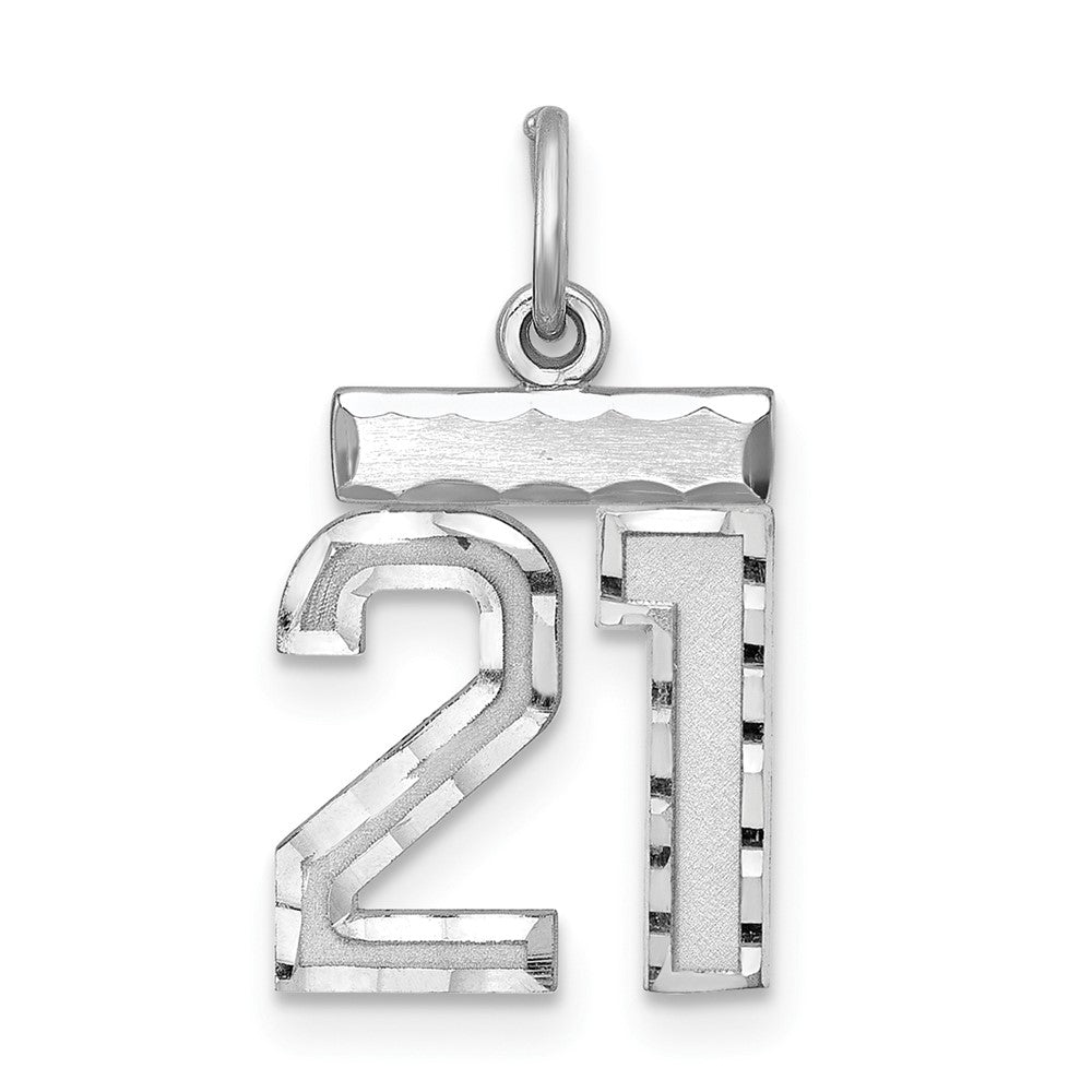 Sterlingsilber Rhodiniert Diamantiert #21 Charm