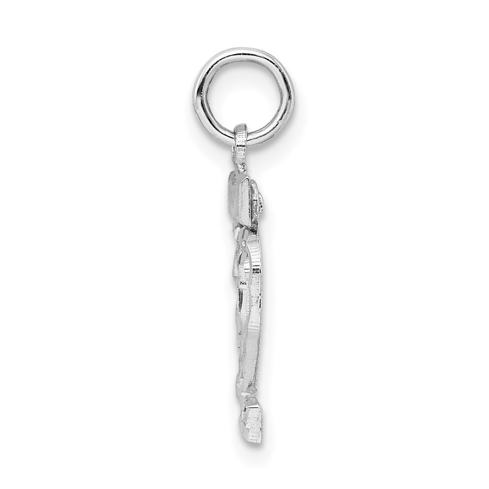 Sterlingsilber Rhodiniert Diamantiert #22 Charm