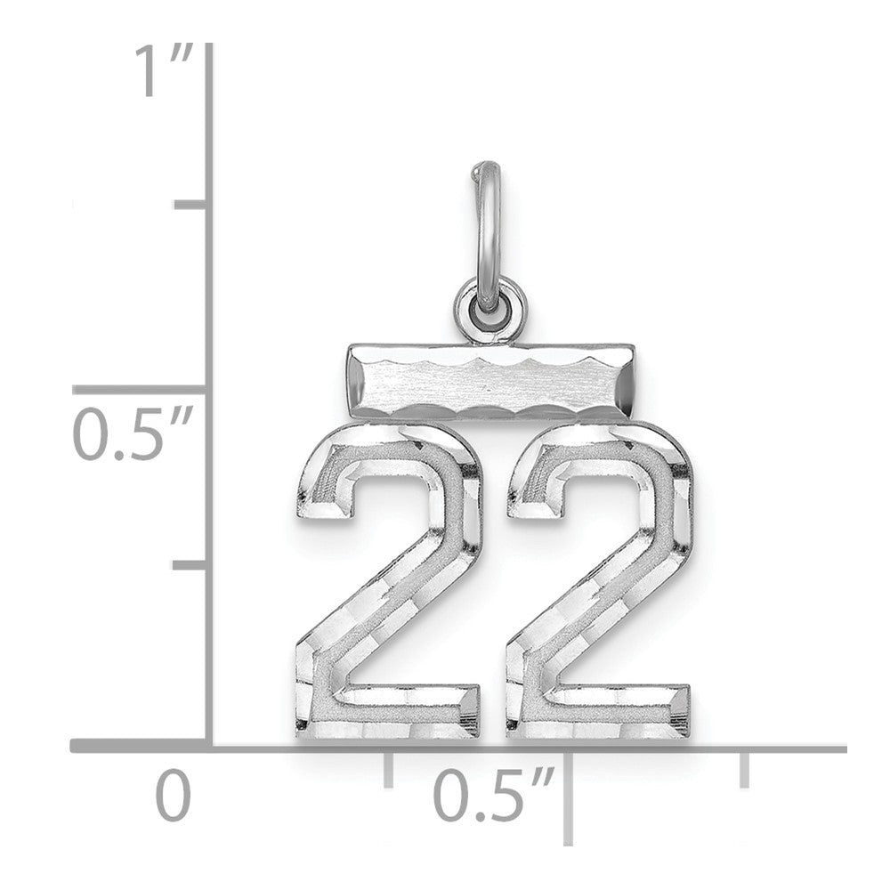 Sterlingsilber Rhodiniert Diamantiert #22 Charm