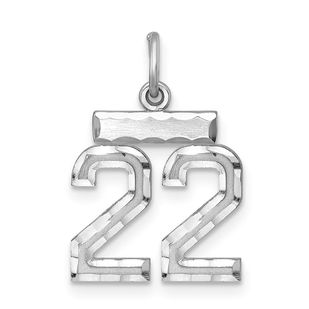 Sterlingsilber Rhodiniert Diamantiert #22 Charm