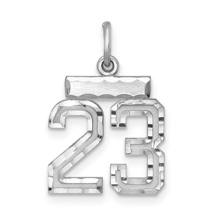Sterlingsilber Rhodiniert Diamantiert #23 Charm