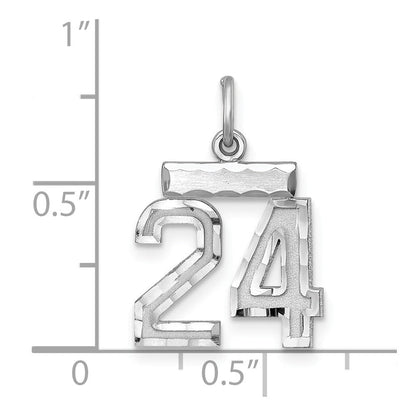 Sterlingsilber Rhodiniert Diamantiert #24 Charm