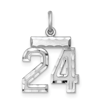 Sterlingsilber Rhodiniert Diamantiert #24 Charm