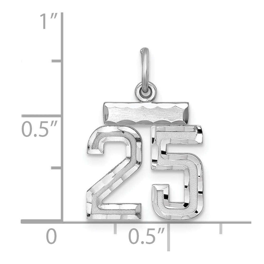 Sterlingsilber Rhodiniert Diamantiert #25 Charm