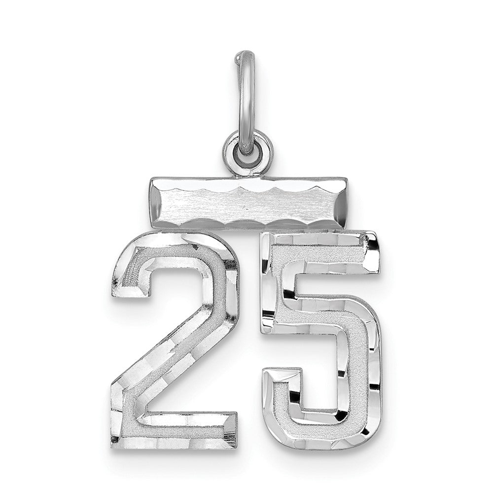 Sterlingsilber Rhodiniert Diamantiert #25 Charm