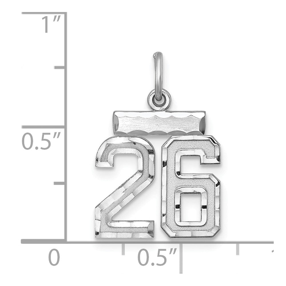 Sterlingsilber Rhodiniert Diamantiert #26 Charm