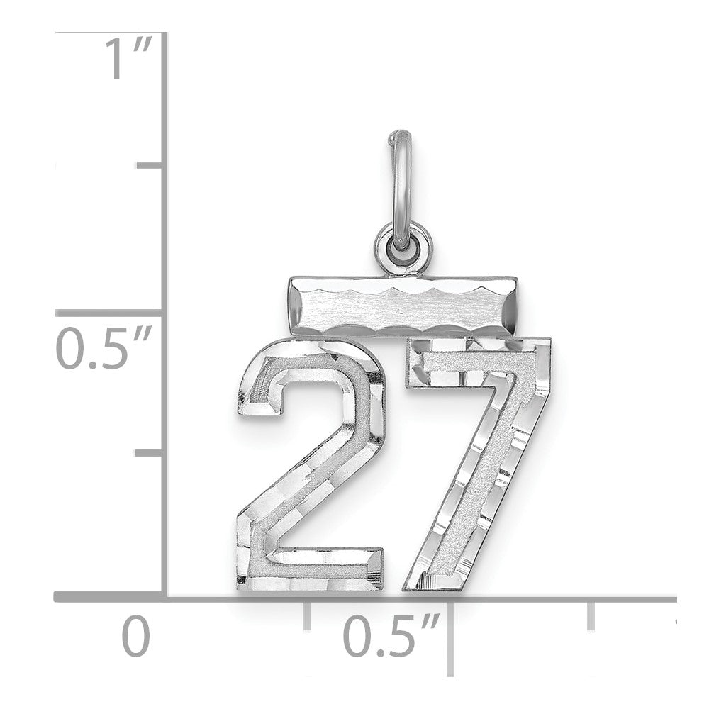 Sterlingsilber Rhodiniert Diamantiert #27 Charm
