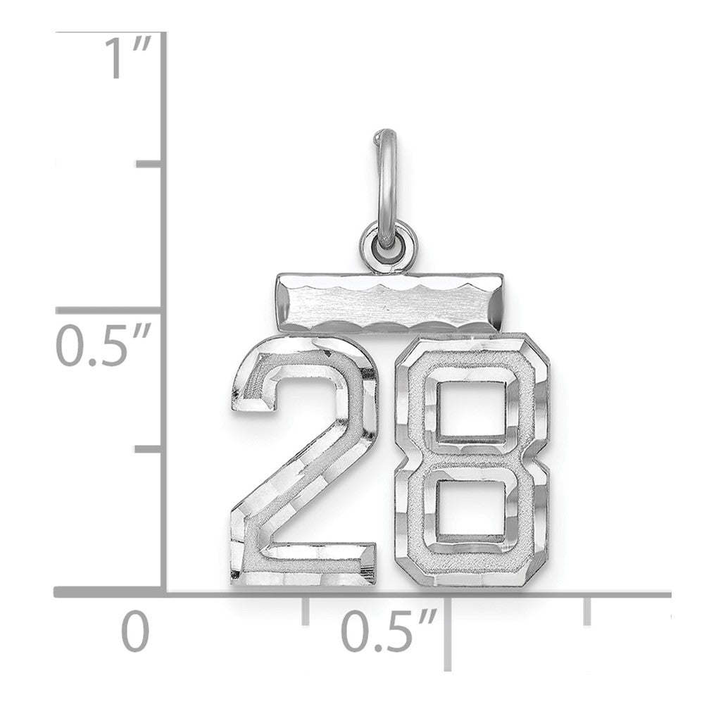Sterlingsilber Rhodiniert Diamantiert #28 Charm