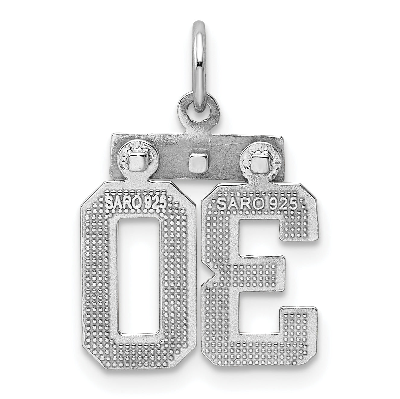 Sterlingsilber Rhodiniert Diamantiert #30 Charm