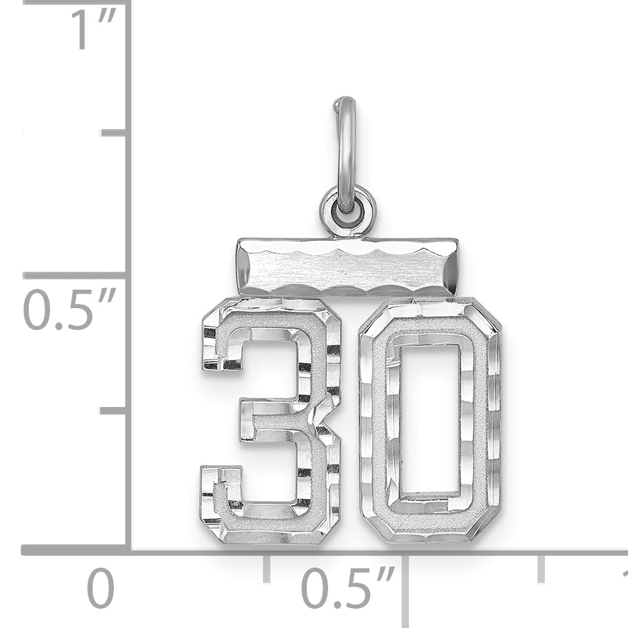 Sterlingsilber Rhodiniert Diamantiert #30 Charm