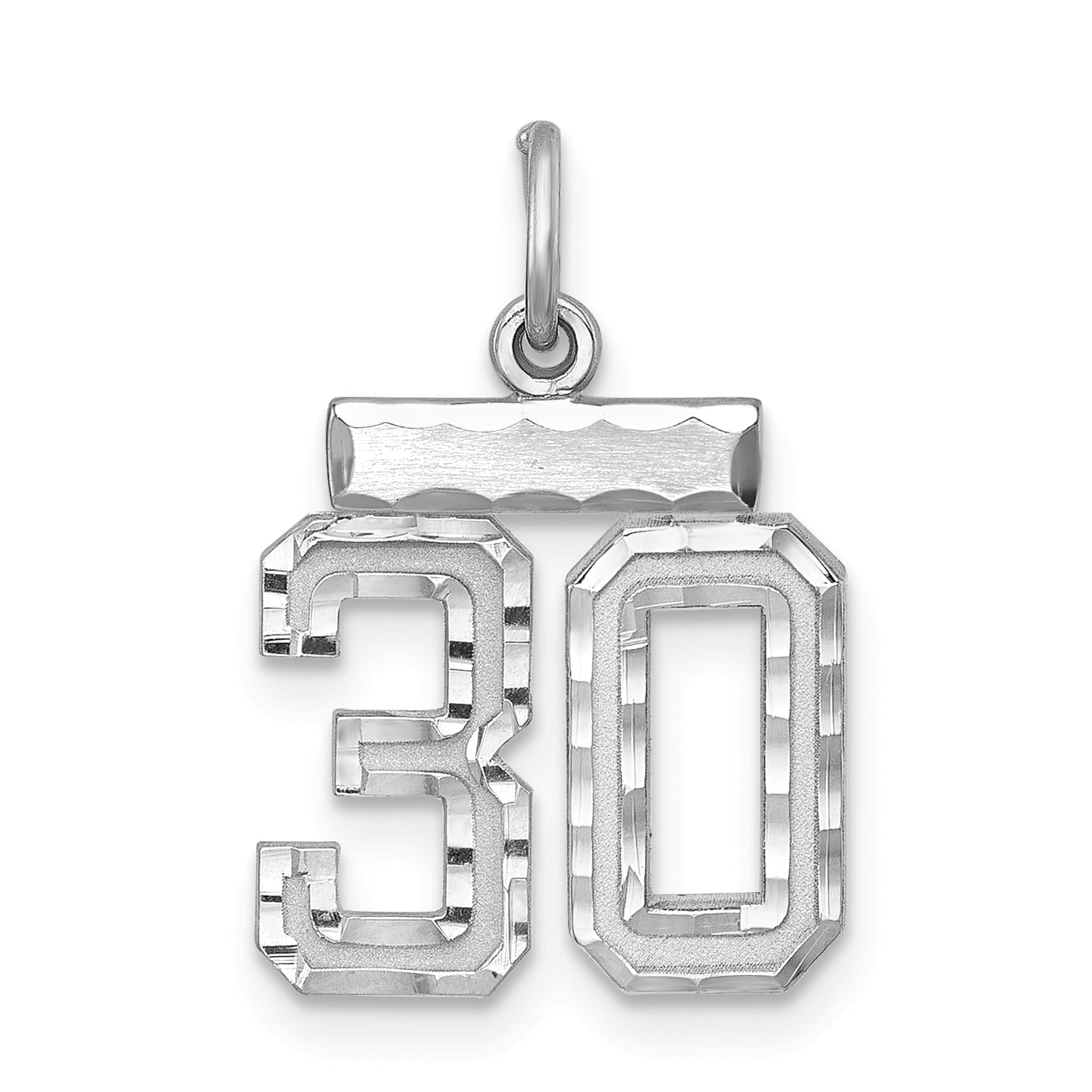 Sterlingsilber Rhodiniert Diamantiert #30 Charm