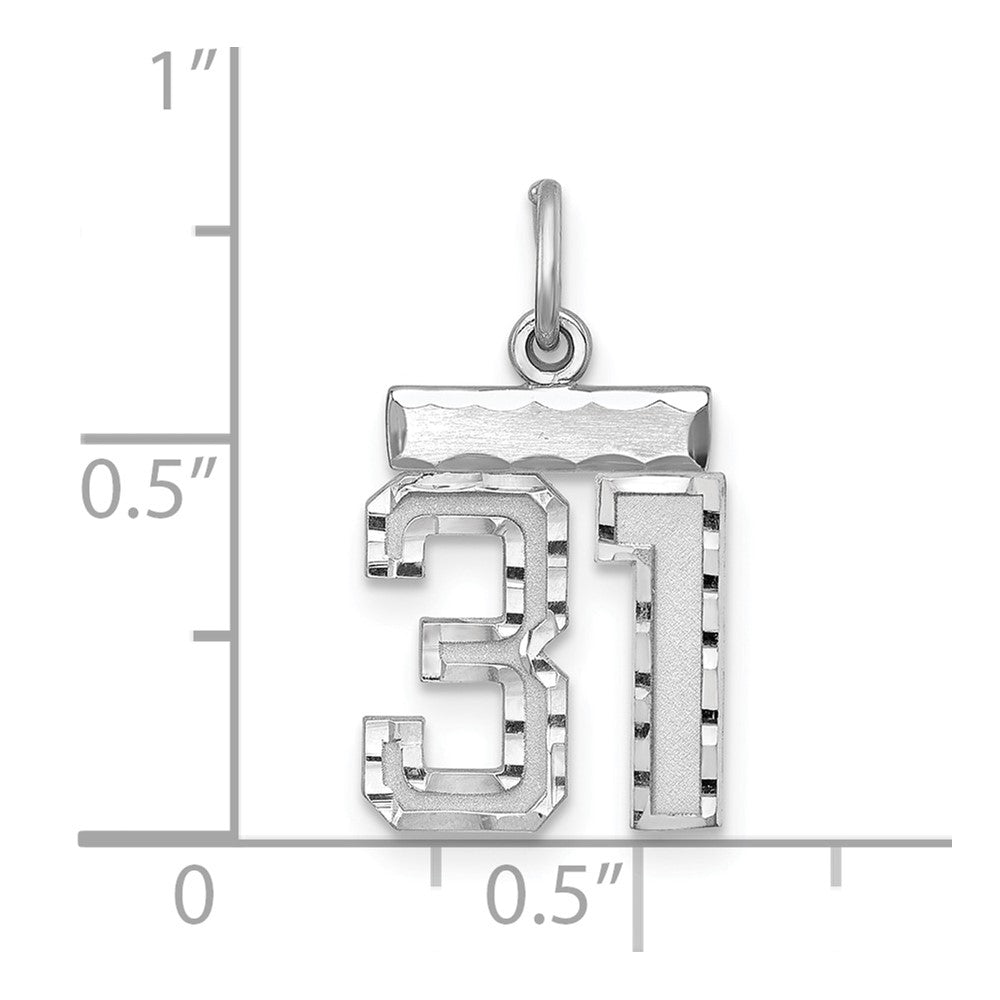 Sterlingsilber Rhodiniert Diamantiert #31 Charm