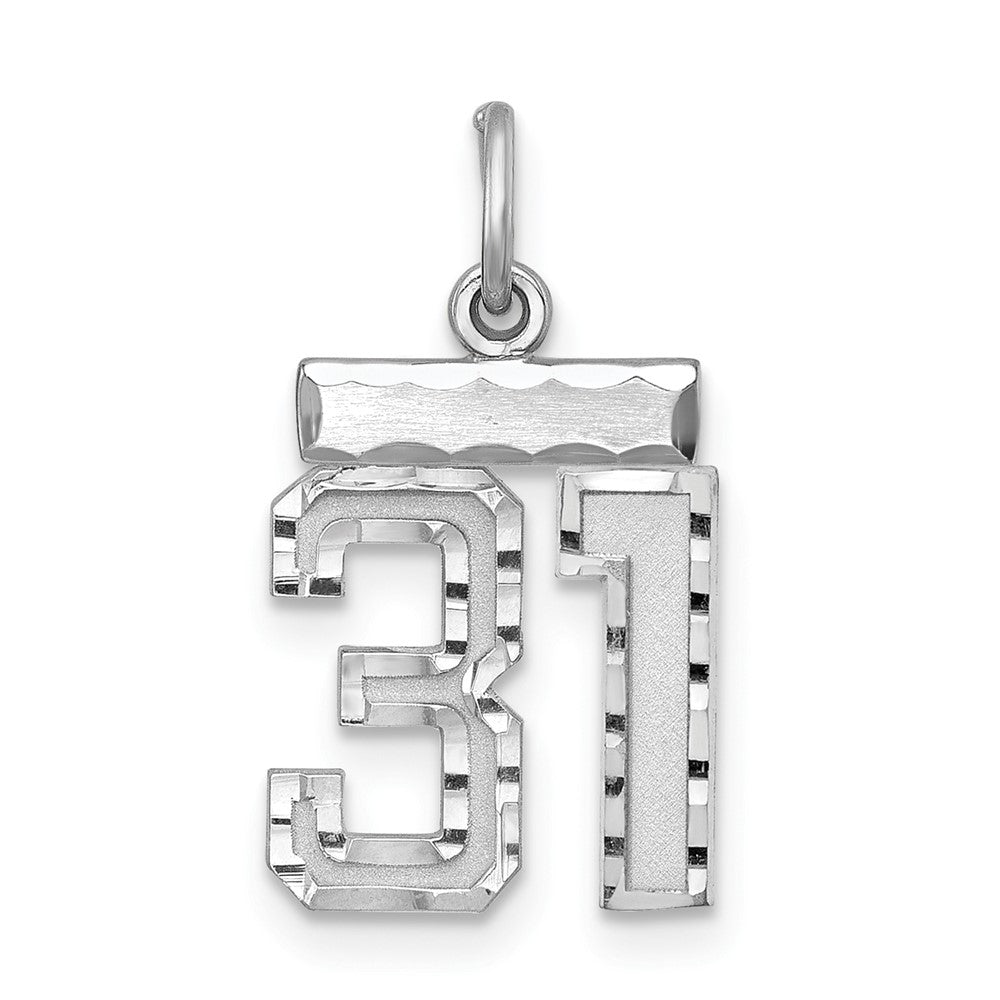 Sterlingsilber Rhodiniert Diamantiert #31 Charm