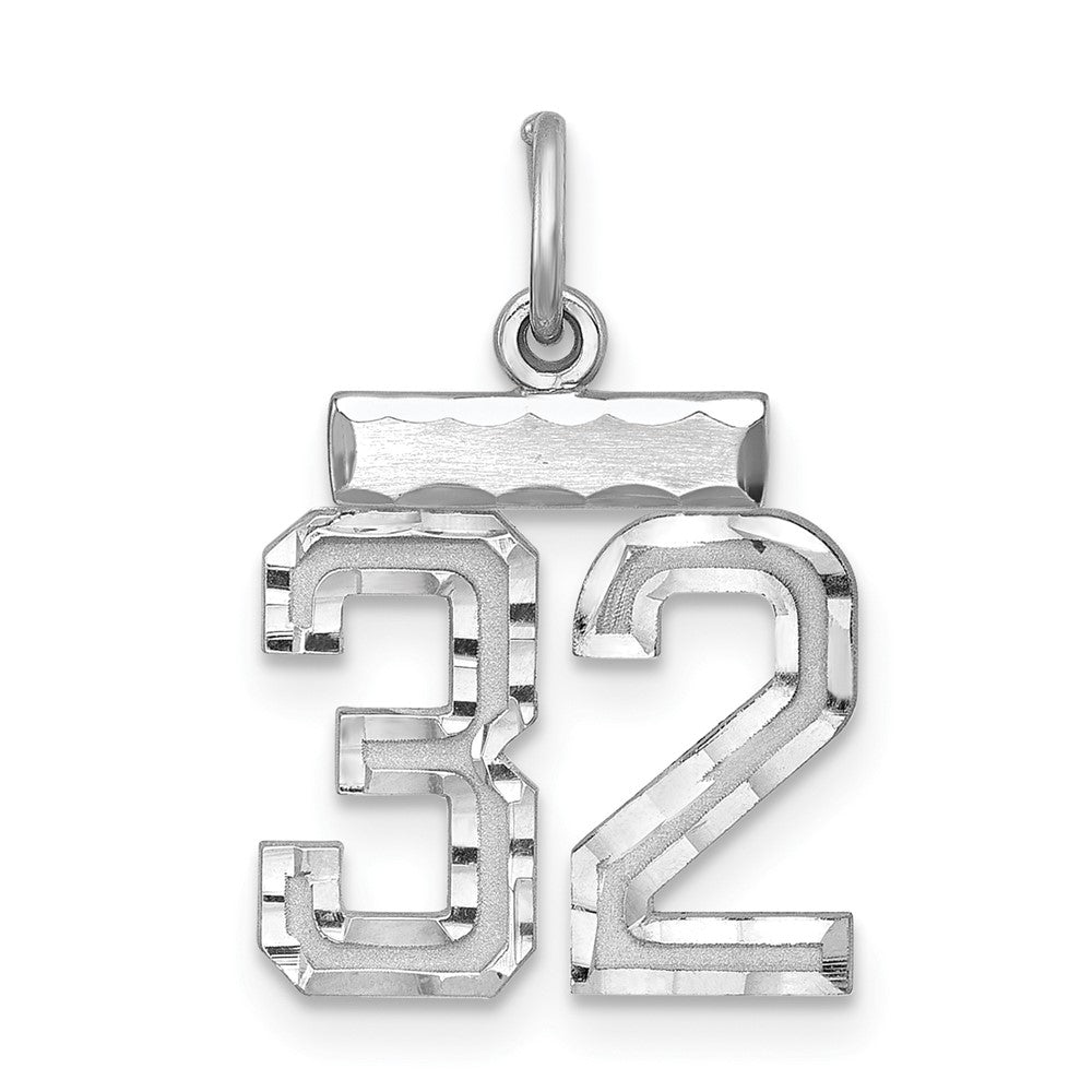 Sterlingsilber Rhodiniert Diamantiert #32 Charm