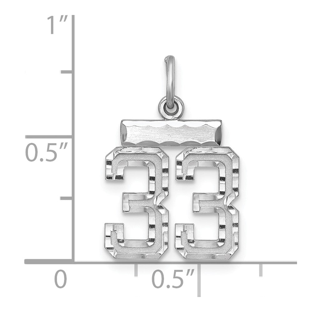 Sterlingsilber Rhodiniert Diamantiert #33 Charm