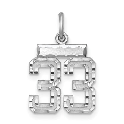 Sterlingsilber Rhodiniert Diamantiert #33 Charm