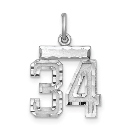 Sterlingsilber Rhodiniert Diamantiert #34 Charm