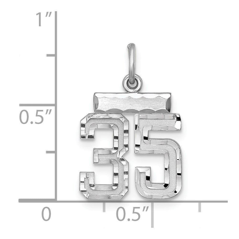 Sterlingsilber Rhodiniert Diamantiert #35 Charm