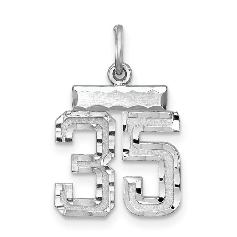 Sterlingsilber Rhodiniert Diamantiert #35 Charm