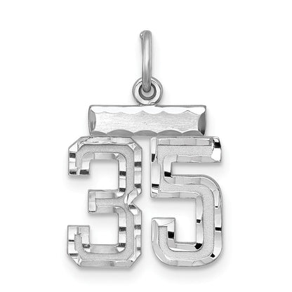 Sterlingsilber Rhodiniert Diamantiert #35 Charm