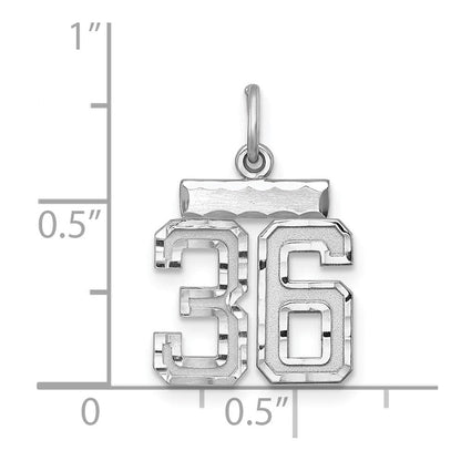 Sterlingsilber Rhodiniert Diamantiert #36 Charm