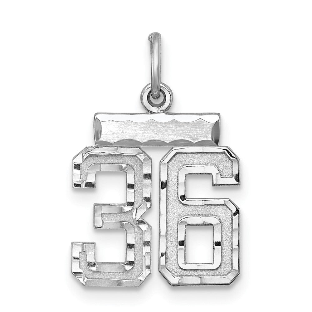 Sterlingsilber Rhodiniert Diamantiert #36 Charm