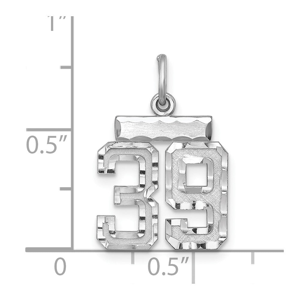 Sterlingsilber Rhodiniert Diamantiert #39 Charm