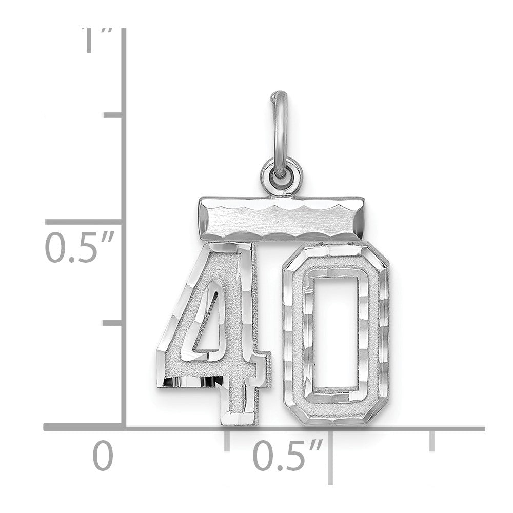 Sterlingsilber Rhodiniert Diamantiert #40 Charm