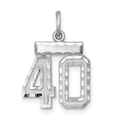 Sterlingsilber Rhodiniert Diamantiert #40 Charm