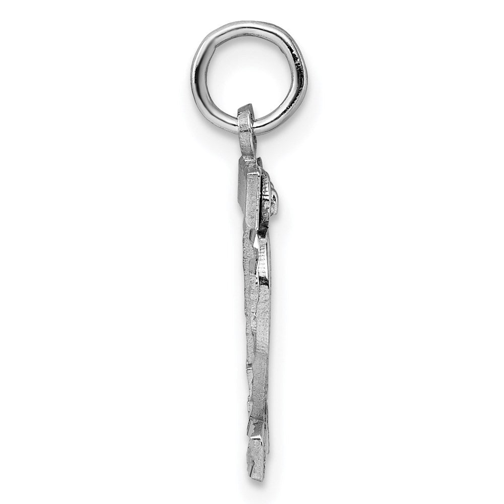 Sterlingsilber Rhodiniert Diamantiert #42 Charm