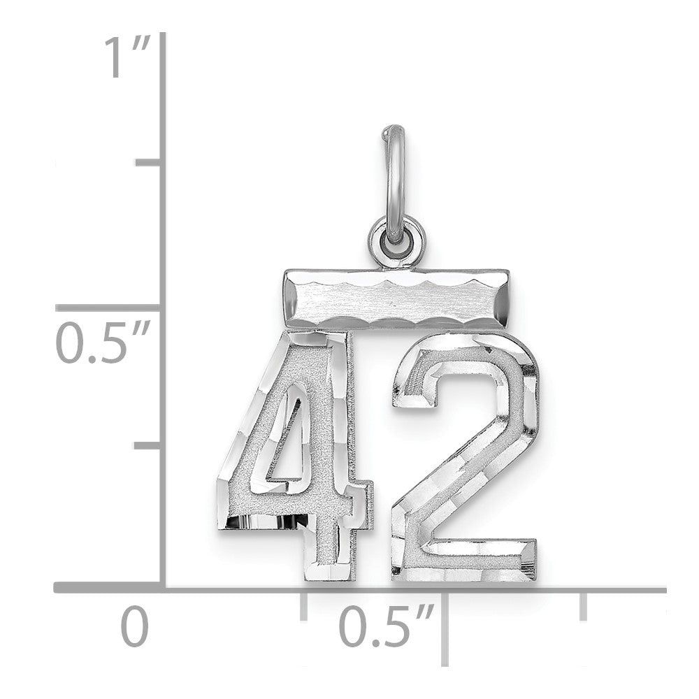 Sterlingsilber Rhodiniert Diamantiert #42 Charm