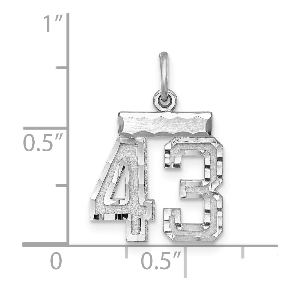 Sterlingsilber Rhodiniert Diamantiert #43 Charm
