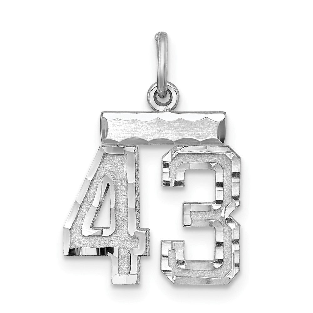Sterlingsilber Rhodiniert Diamantiert #43 Charm