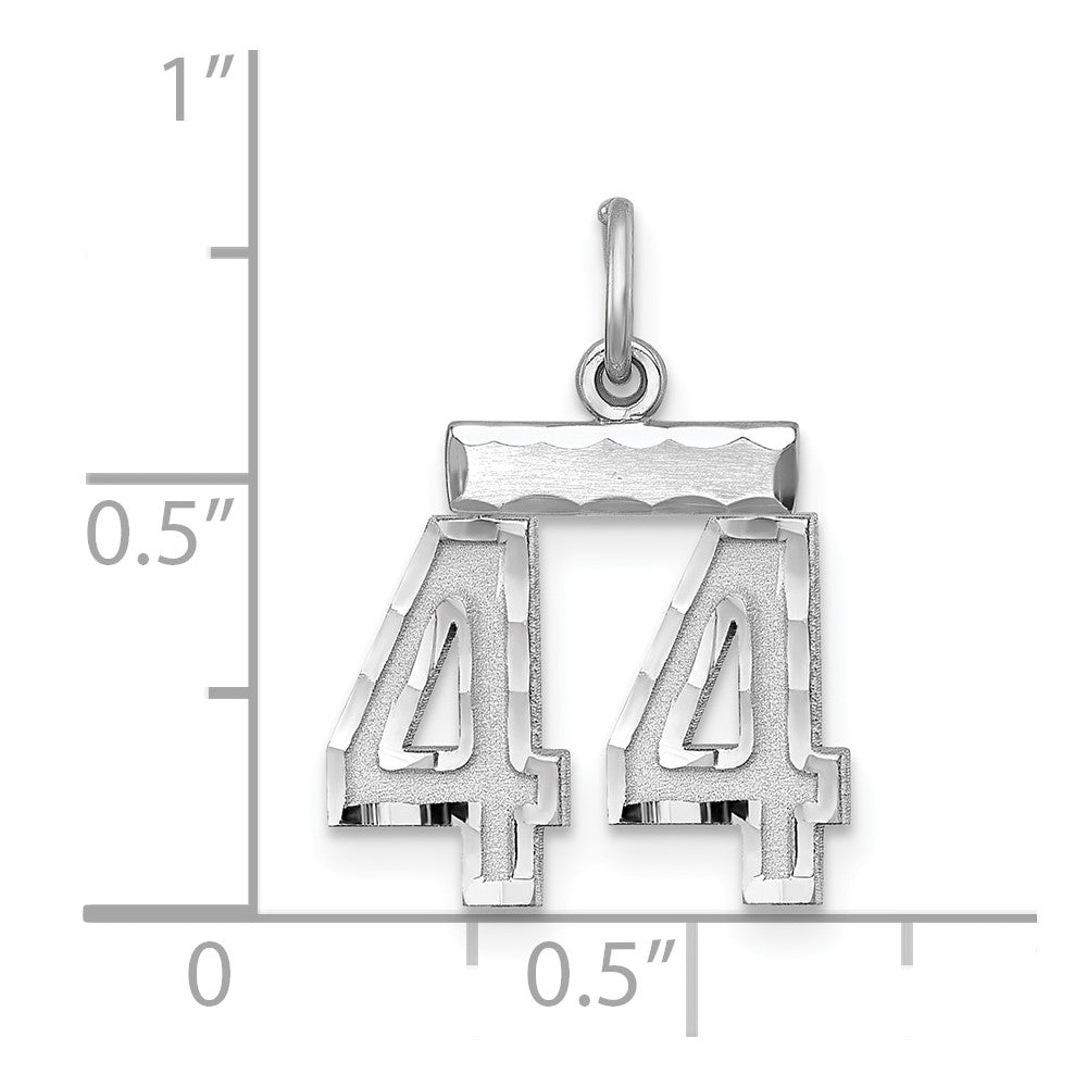 Sterlingsilber Rhodiniert Diamantiert #44 Charm