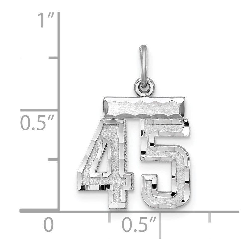 Sterlingsilber Rhodiniert Diamantiert #45 Charm