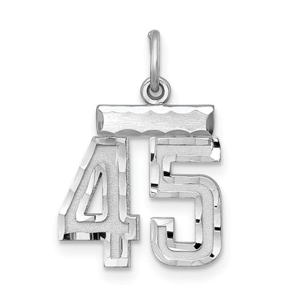 Sterlingsilber Rhodiniert Diamantiert #45 Charm