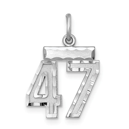 Sterlingsilber Rhodiniert Diamantiert #47 Charm