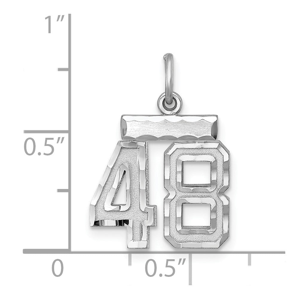 Sterlingsilber Rhodiniert Diamantiert #48 Charm
