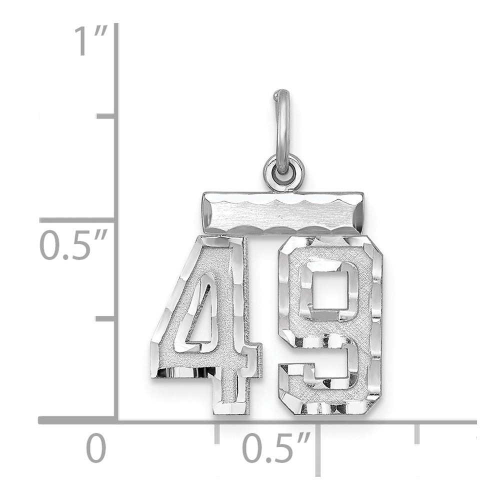 Sterlingsilber Rhodiniert Diamantiert #49 Charm