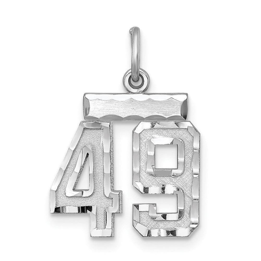 Sterlingsilber Rhodiniert Diamantiert #49 Charm
