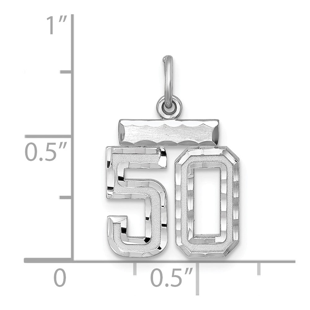 Sterlingsilber Rhodiniert Diamantiert #50 Charm
