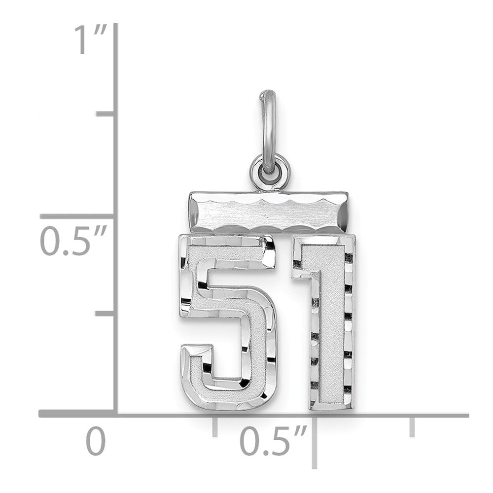 Sterlingsilber Rhodiniert Diamantiert #51 Charm
