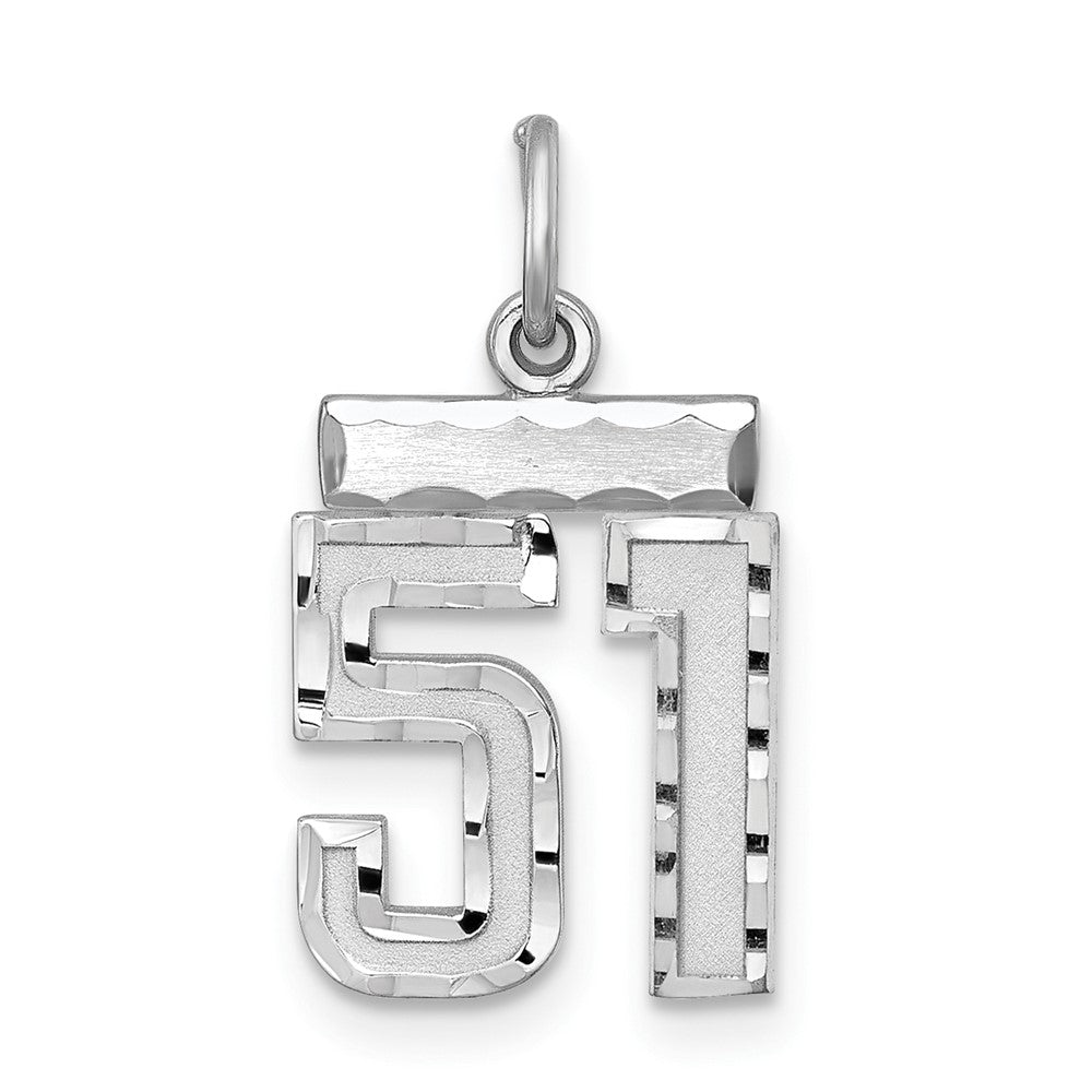 Sterlingsilber Rhodiniert Diamantiert #51 Charm