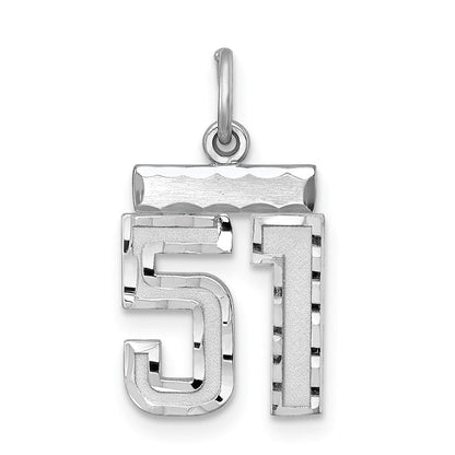 Sterlingsilber Rhodiniert Diamantiert #51 Charm