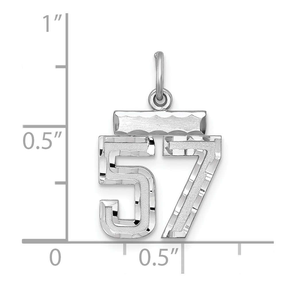 Sterlingsilber Rhodiniert Diamantiert #57 Charm